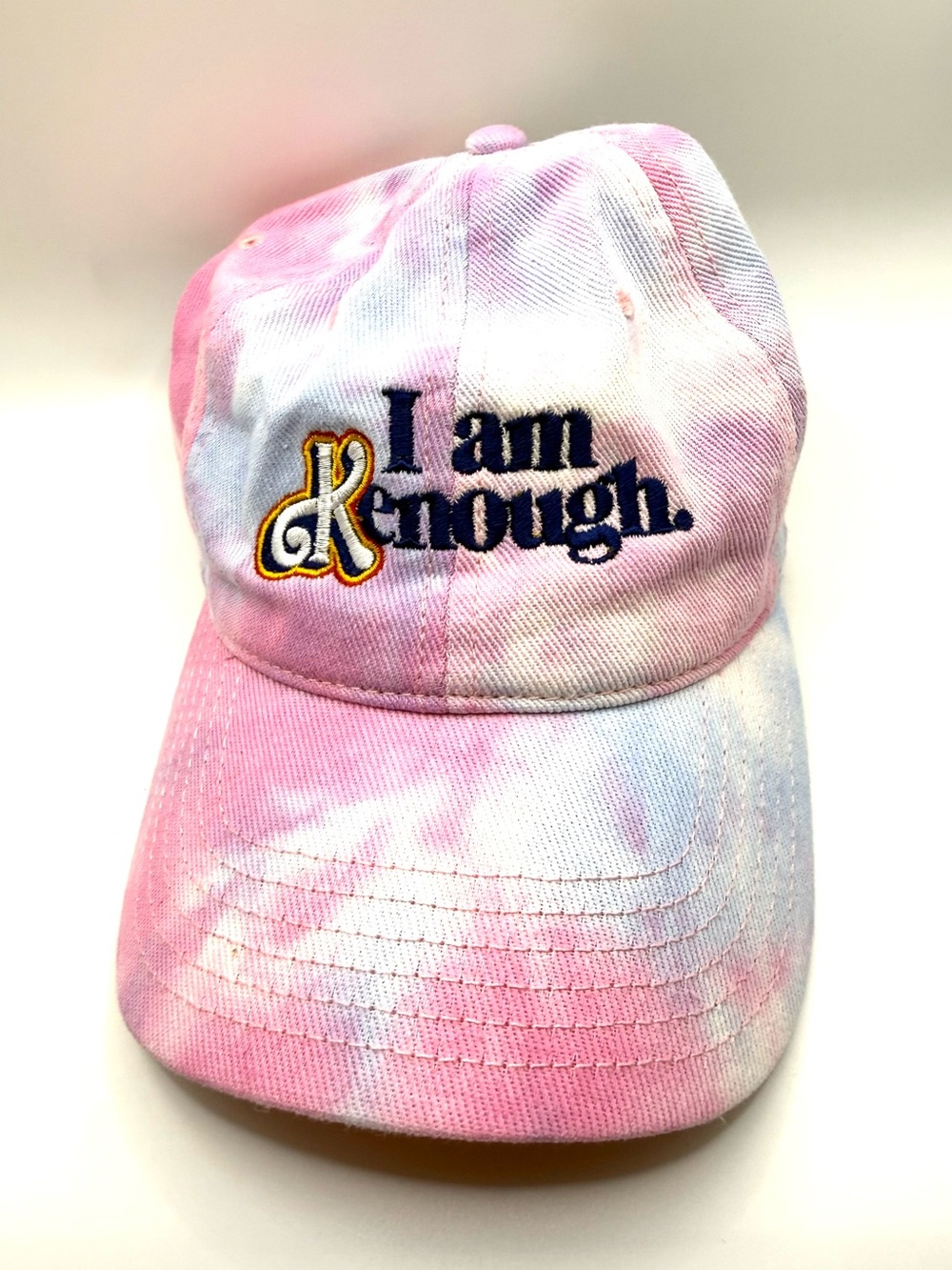 Barbie Movie Tie-Dye Pink 'I am Kenough.' Embroidered Baseball Cap